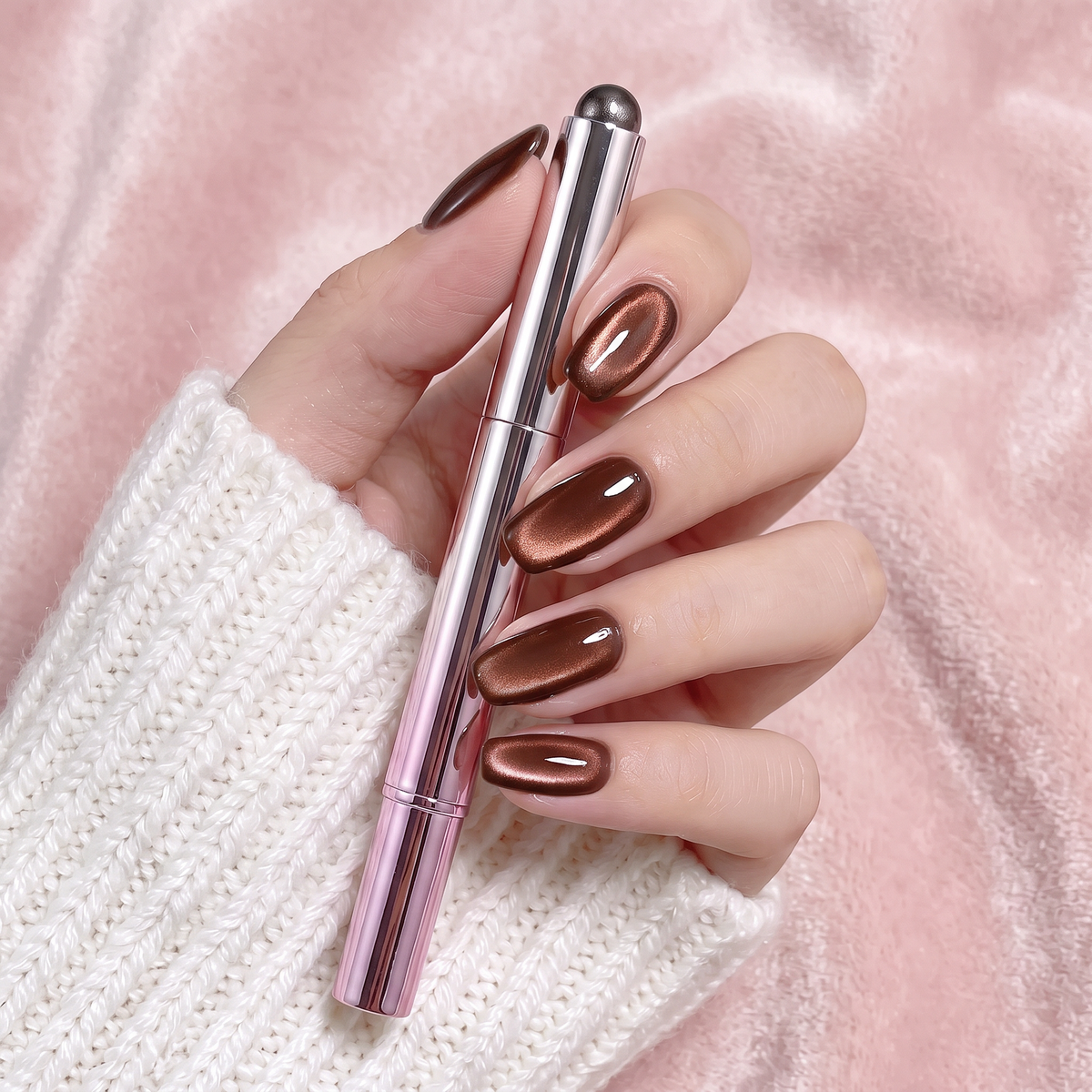 Cat eye gel polish pen, shade Chocolate Truffle